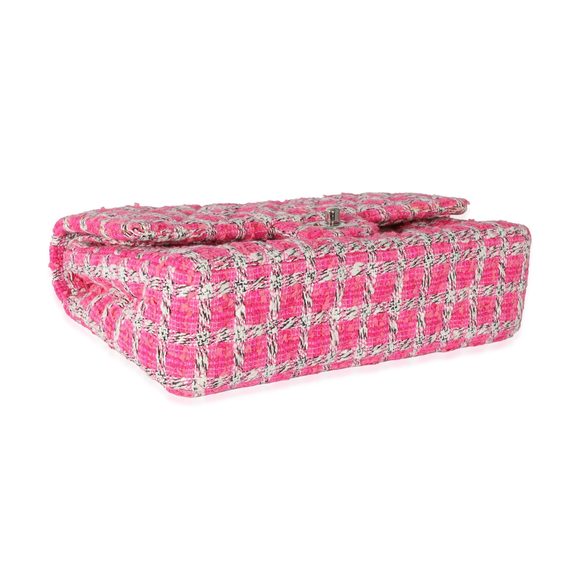 Chanel Pink Tweed Medium Classic Double Flap - Picture 3 of 8